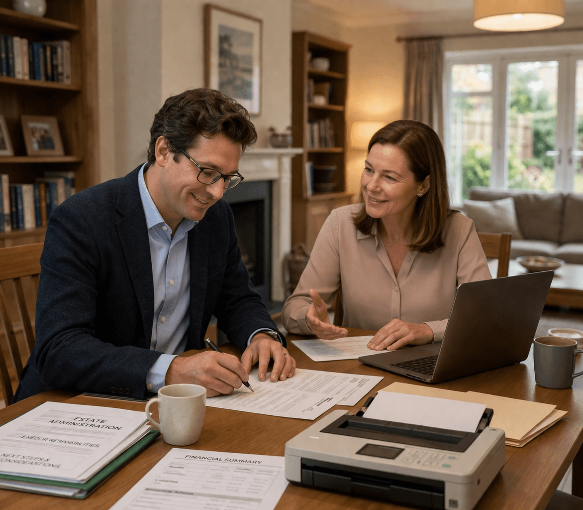 Advisor collaborating with client on estate planning